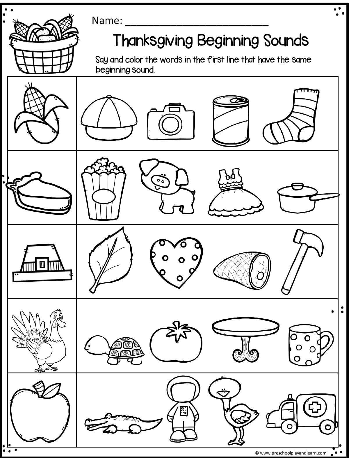 Thanksgiving Activity Sheets Printable
