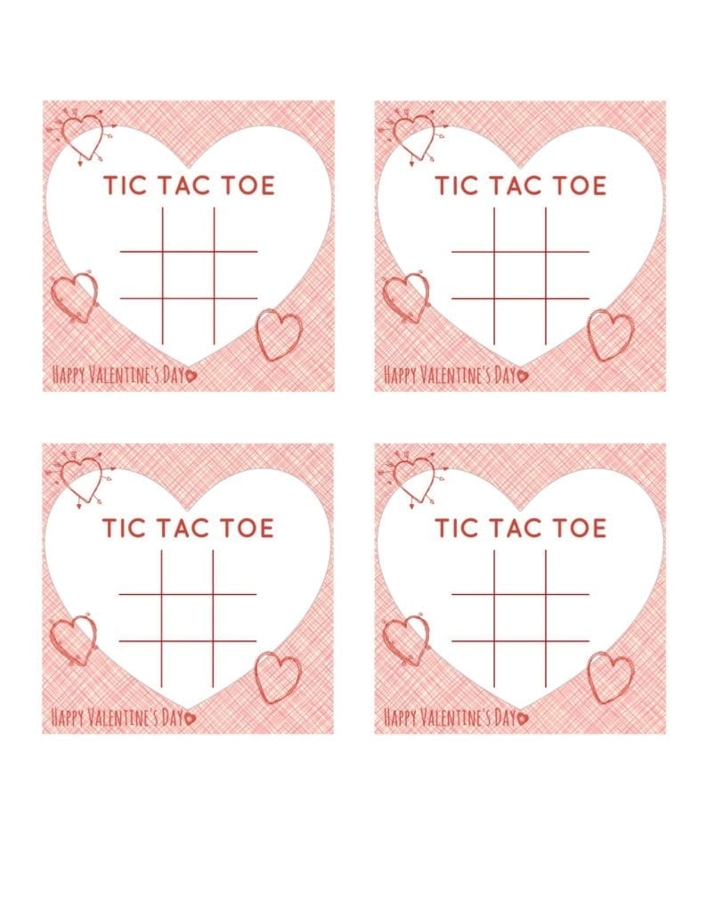 Tic Tac Toe Valentine Printable JaMonkey