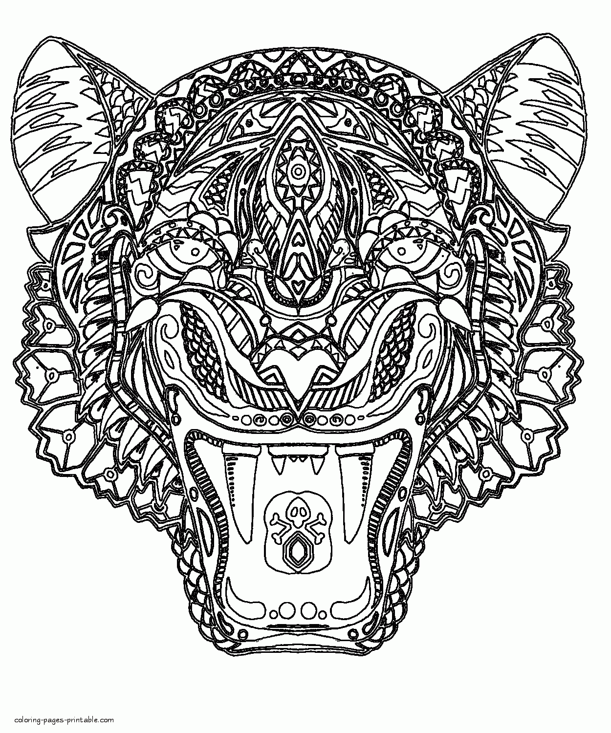 Tiger Coloring Page For Adults COLORING PAGES PRINTABLE COM