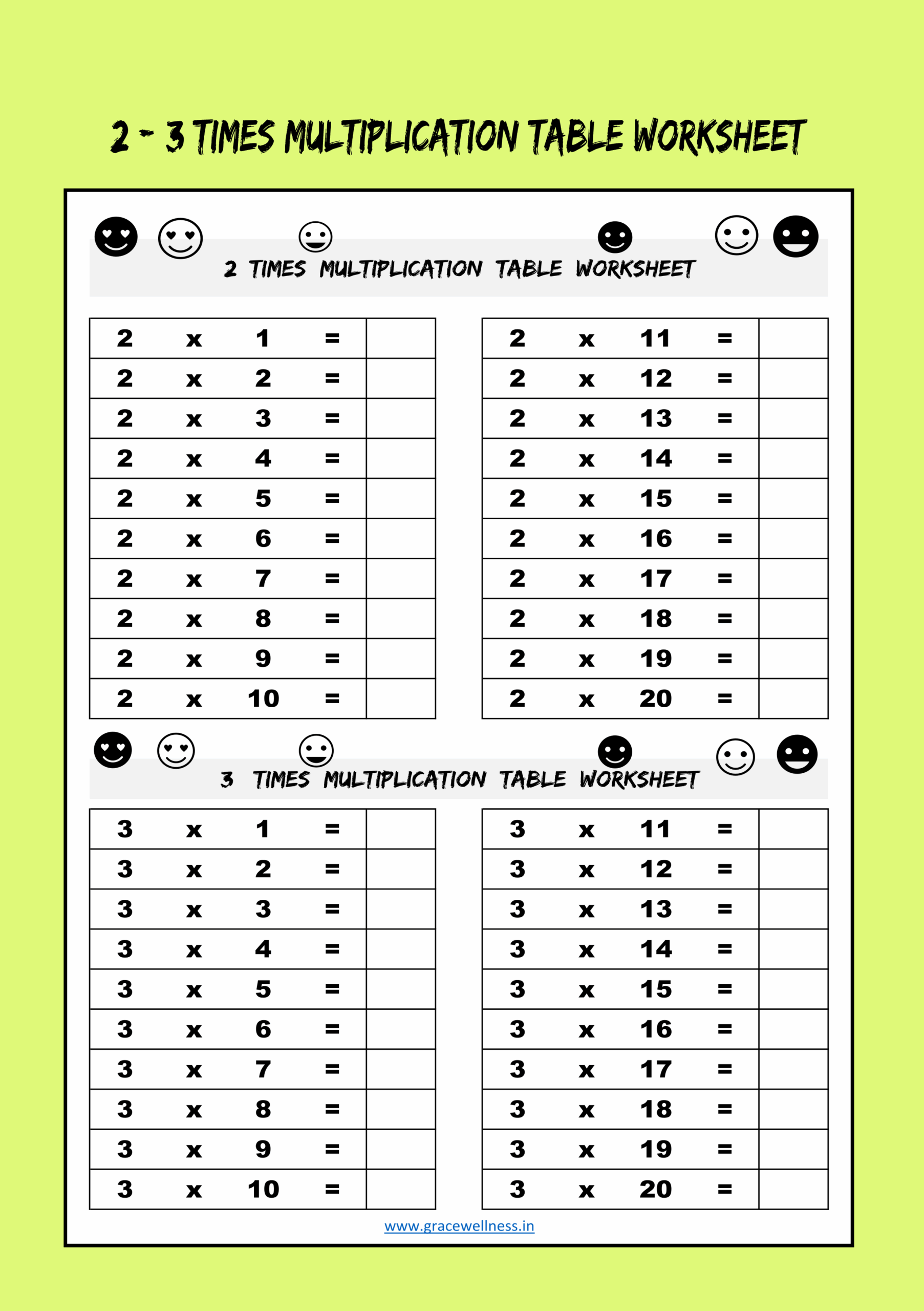 Times Table Practice Sheets Printable Printable Word Searches