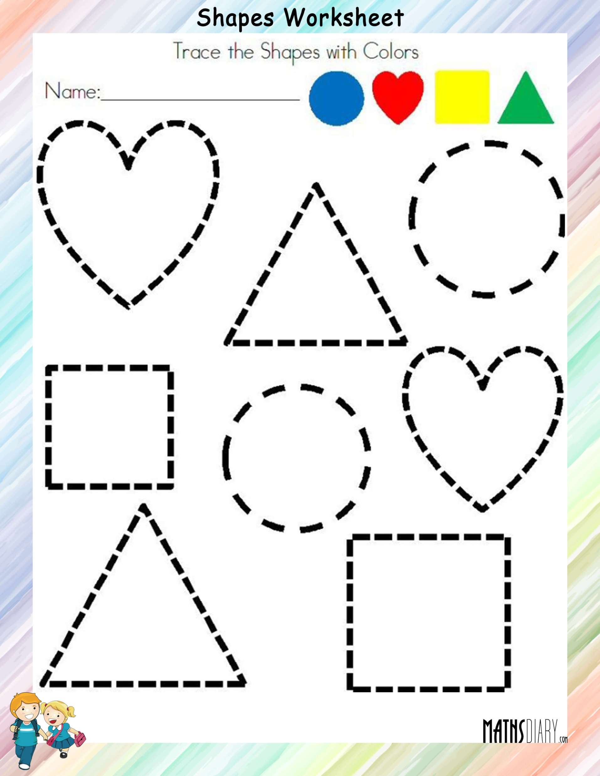 Tracing Shapes Worksheets Fun Learning Activities For Kids