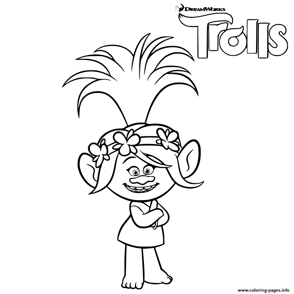 Trolls Poppy Troll Coloring Page Printable