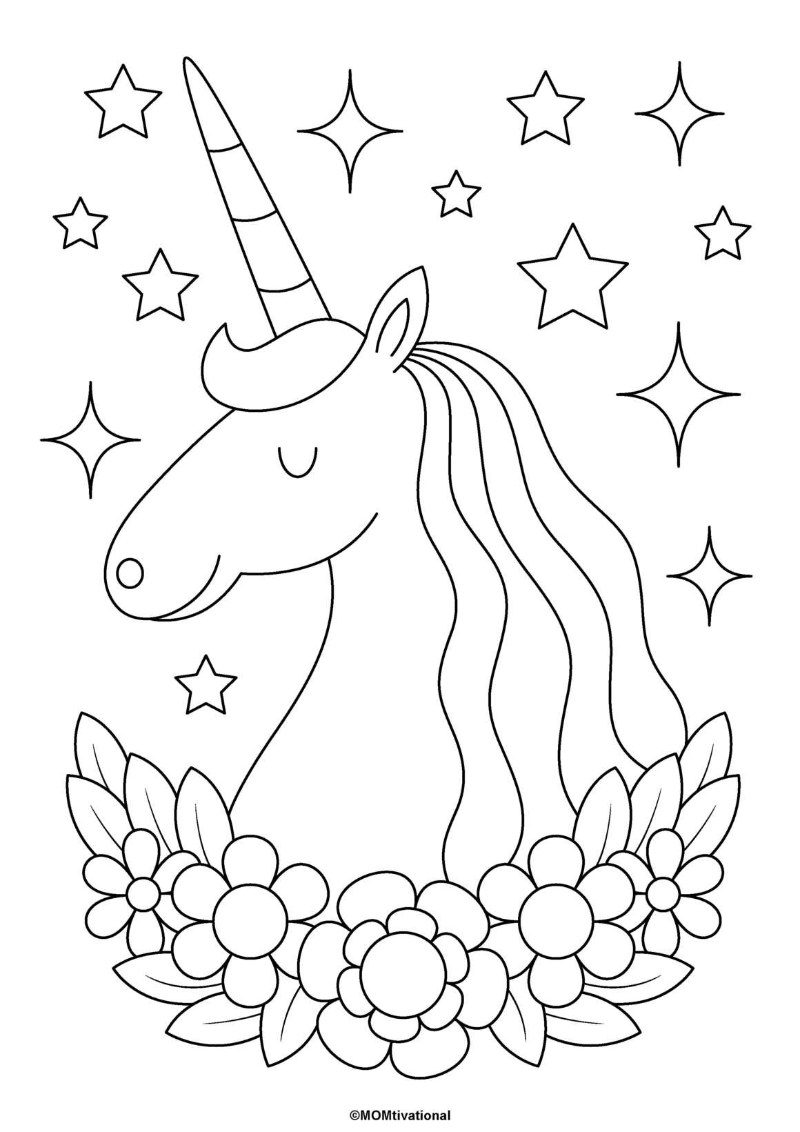 Unicorn Coloring Sheet Free Printable NBKomputer