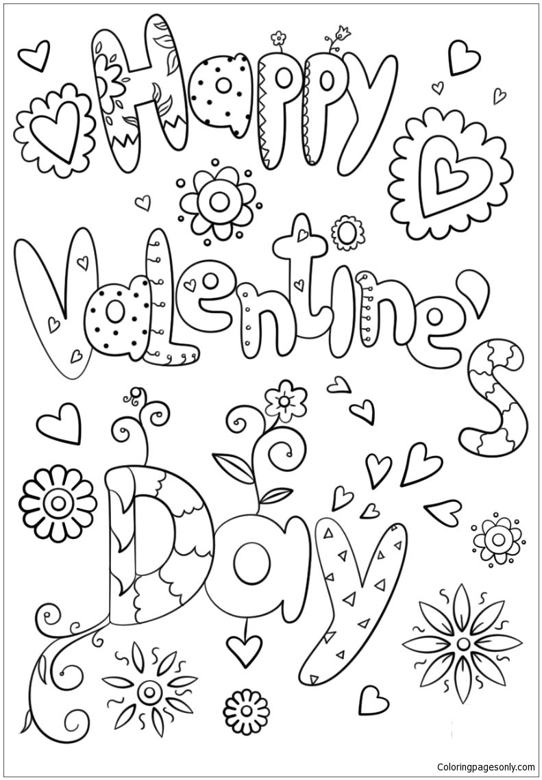 Valentine Day Coloring Sheets