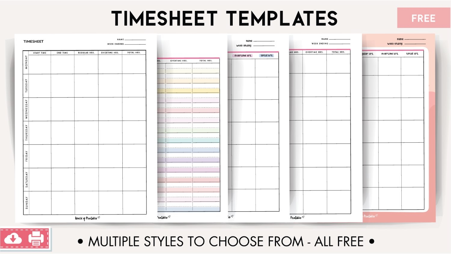 Weekly Time Sheet Printable