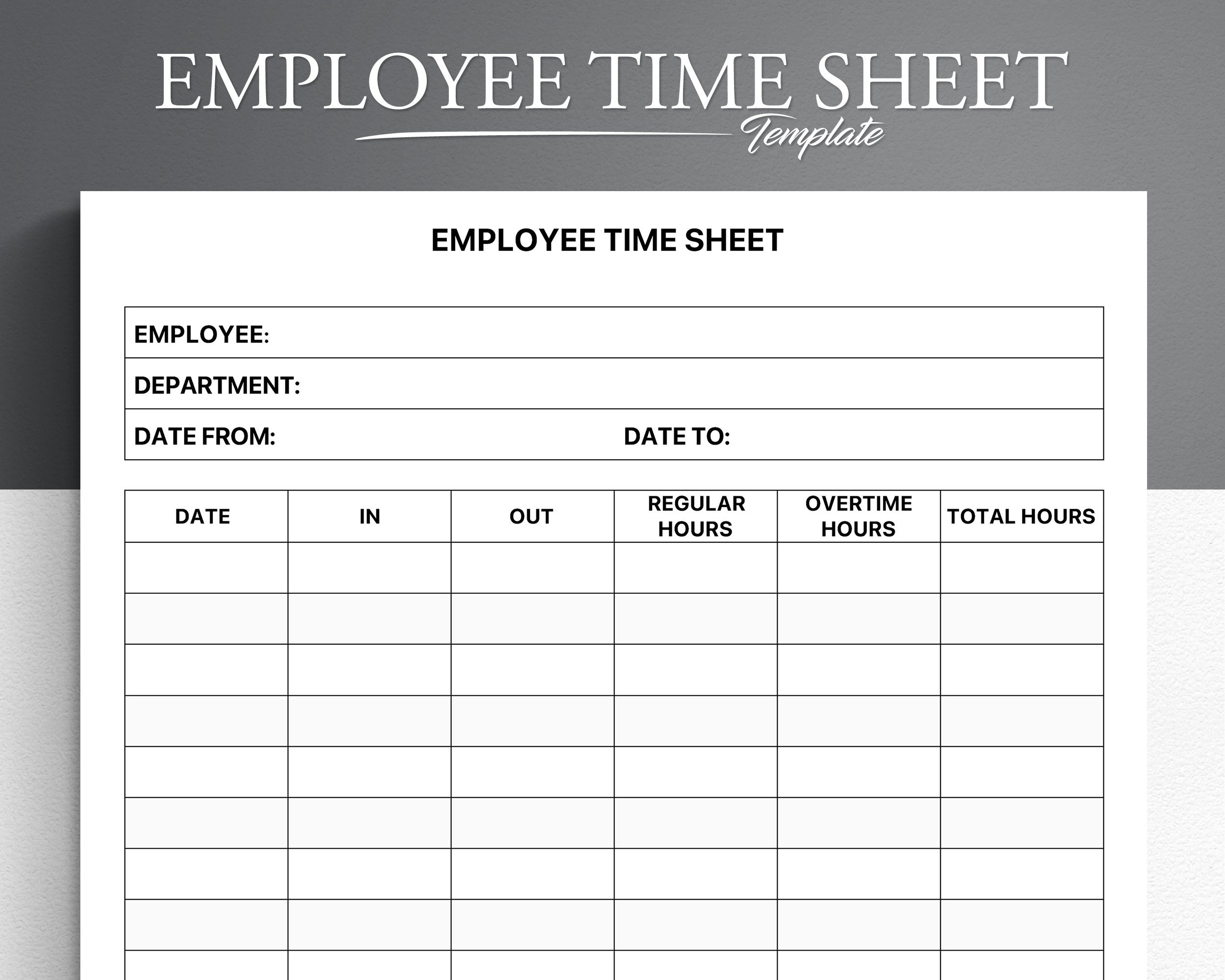 Weekly Time Sheet Printable